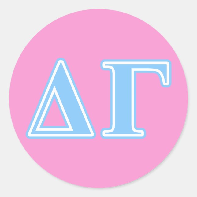 Delta Gamma Blue Letters Classic Round Sticker (Front)