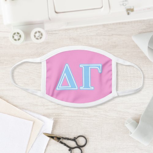 Delta Gamma Blue Letters Face Mask