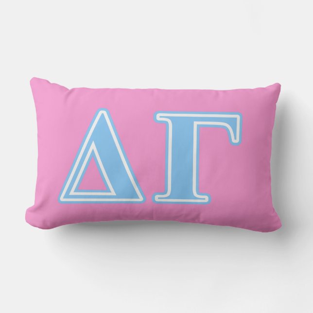 Delta Gamma Blue Letters Lumbar Pillow (Front)