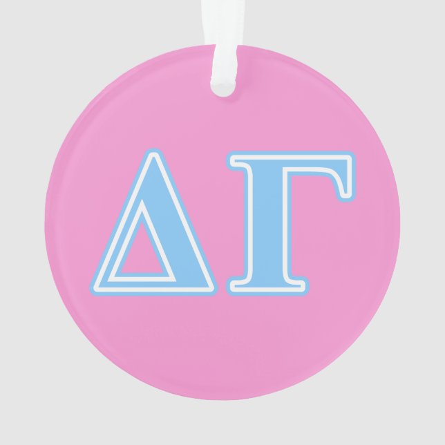 Delta Gamma Blue Letters Ornament (Back)
