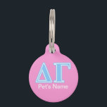 Delta Gamma Blue Letters Pet Name Tag<br><div class="desc">Check out these official Delta Gamma designs! Personalize your own Greek merchandise on Zazzle.com! Click the Customize button to insert your own name, class year, or club to make a unique product. Try adding text using various fonts & view a preview of your design! Zazzle's easy to customize products have...</div>
