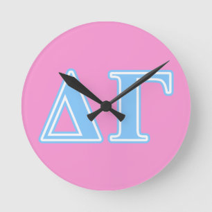 Delta Gamma Blue Letters Round Clock