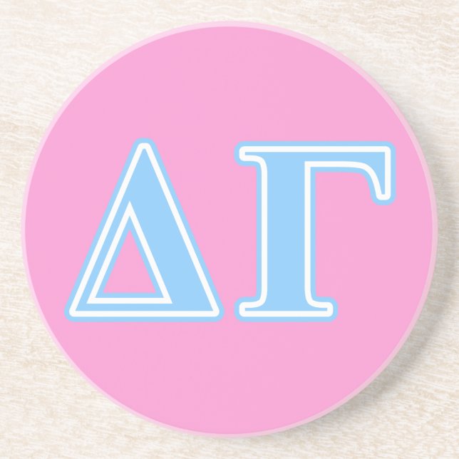 Delta Gamma Blue Letters Sandstone Coaster (Front)