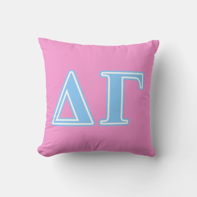 Delta Gamma Blue Letters Throw Pillow (Front)
