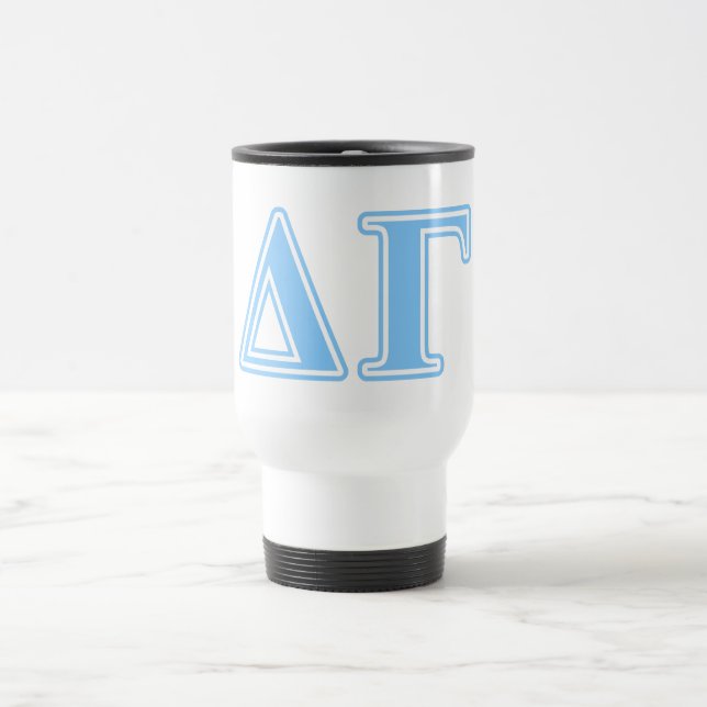 Delta Gamma Blue Letters Travel Mug (Center)