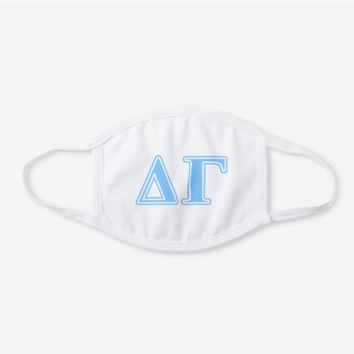 Delta Gamma Blue Letters White Cotton Face Mask