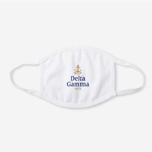 Delta Gamma Bronze and Navy White Cotton Face Mask