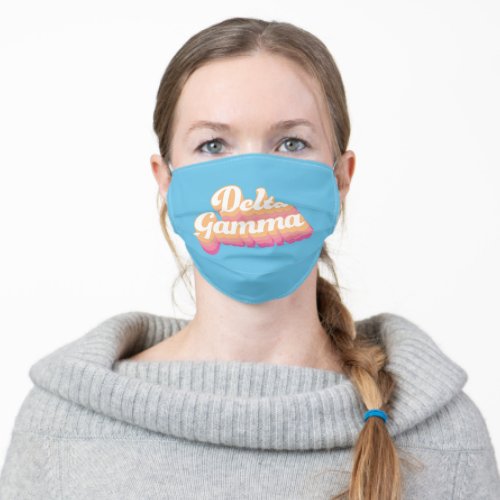 Delta Gamma  Groovy Script Adult Cloth Face Mask