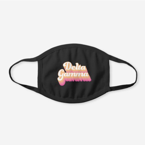 Delta Gamma  Groovy Script Black Cotton Face Mask