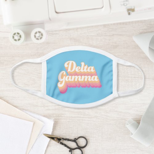 Delta Gamma  Groovy Script Face Mask