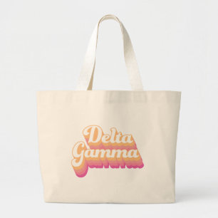 Delta Gamma Groovy Script Large Tote Bag