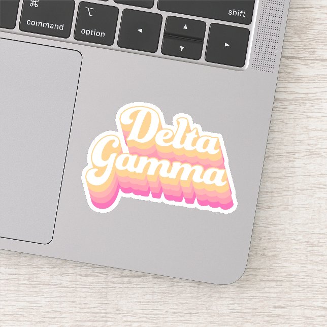 Delta Gamma | Groovy Script Sticker (Detail)