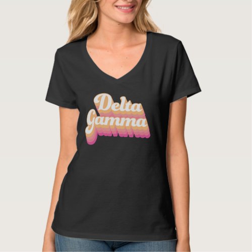 Delta Gamma  Groovy Script T_Shirt