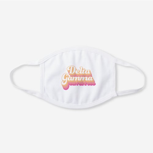 Delta Gamma  Groovy Script White Cotton Face Mask