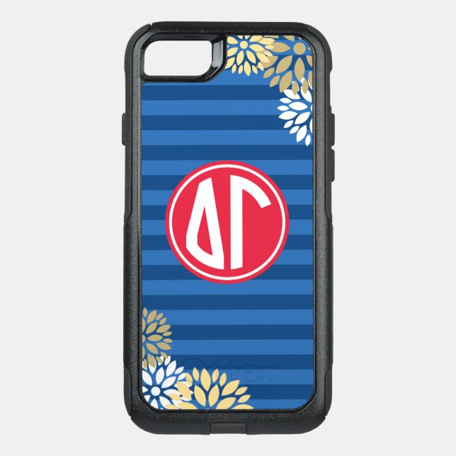 Delta Gamma | Monogram Stripe Pattern Otterbox iPhone Case (Back)