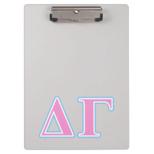 Delta Gamma Pink and Blue Letters Clipboard