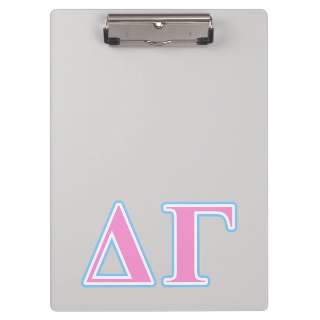 Delta Gamma Pink and Blue Letters Clipboard (Front)