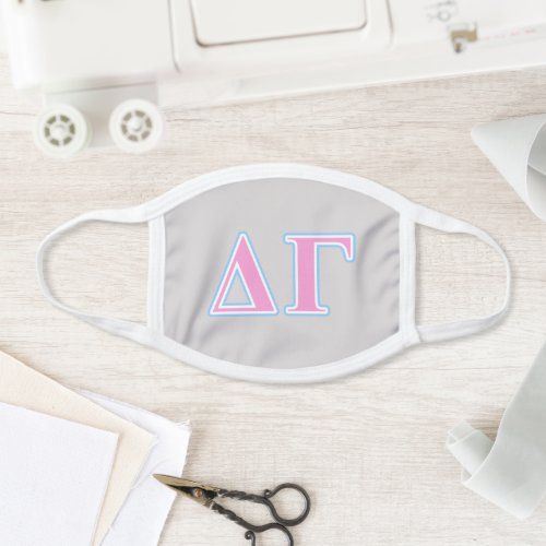 Delta Gamma Pink and Blue Letters Face Mask