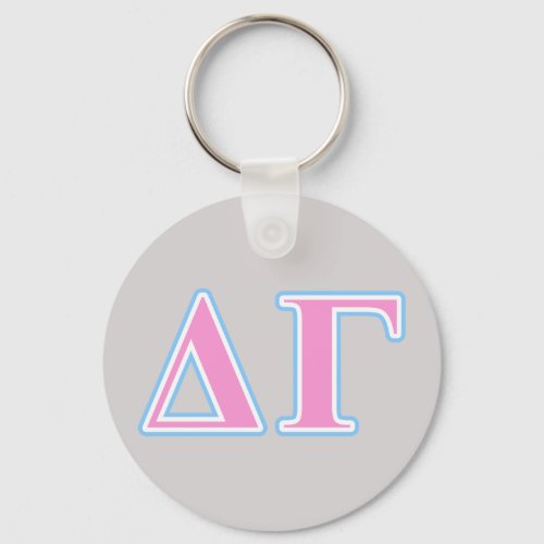 Delta Gamma Pink and Blue Letters Keychain