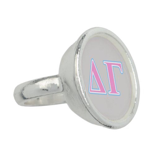 Delta Gamma Pink and Blue Letters Ring