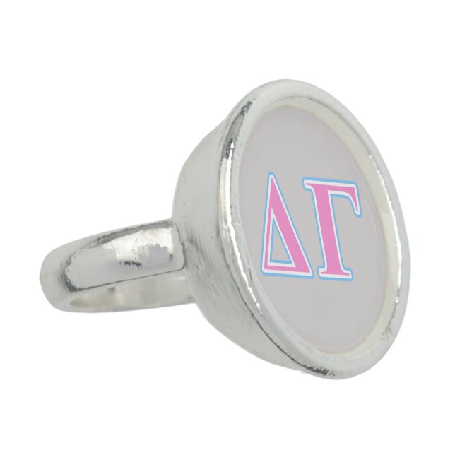 Delta Gamma Pink and Blue Letters Ring (Side)