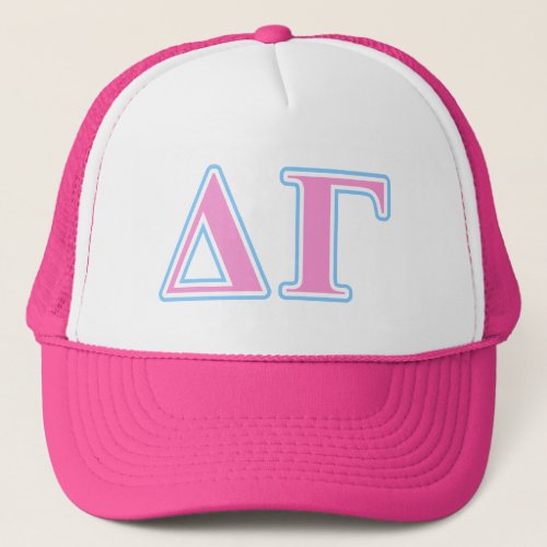 Delta Gamma Pink and Blue Letters Trucker Hat