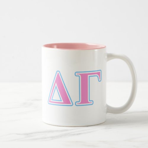 Delta Gamma Pink and Blue Letters Two_Tone Coffee Mug