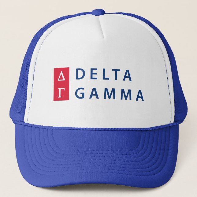 Delta Gamma | Stacked Logo Trucker Hat (Front)
