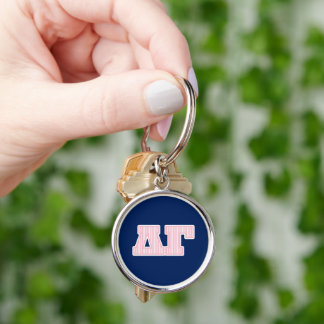 Delta Gamma Striped Graphic Keychain