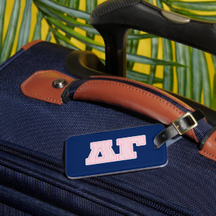 Delta Gamma Striped Graphic Luggage Tag