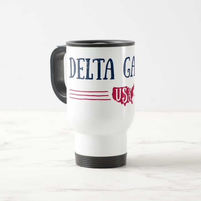 Delta Gamma | USA Travel Mug (Front Left)