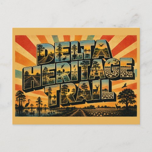 Delta Heritage Trail Arkansas Rail-Trail Art Postcard