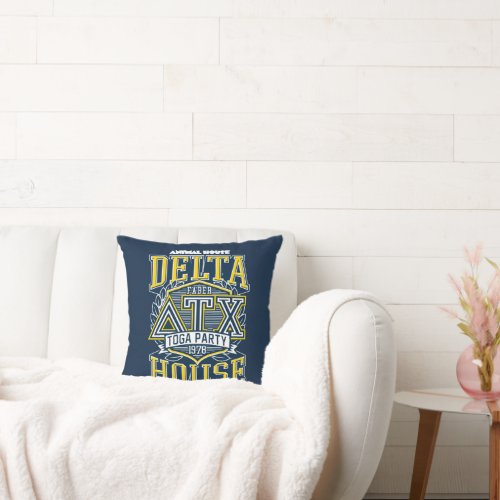 Delta House Toga Party Throw Pillow