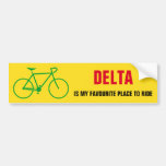 [ Thumbnail: "Delta Is My Favourite Place to Ride" (Canada) Bumper Sticker ]