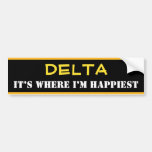 [ Thumbnail: "Delta" - "It’s Where I’M Happiest" (Canada) Bumper Sticker ]