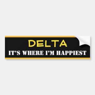 "DELTA" - "IT’S WHERE I’M HAPPIEST" (Canada) Bumper Sticker