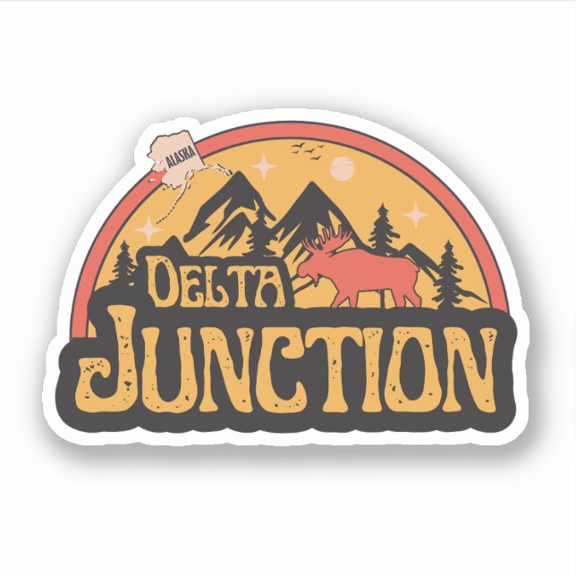 Delta Junction, Alaska Sticker (Front)