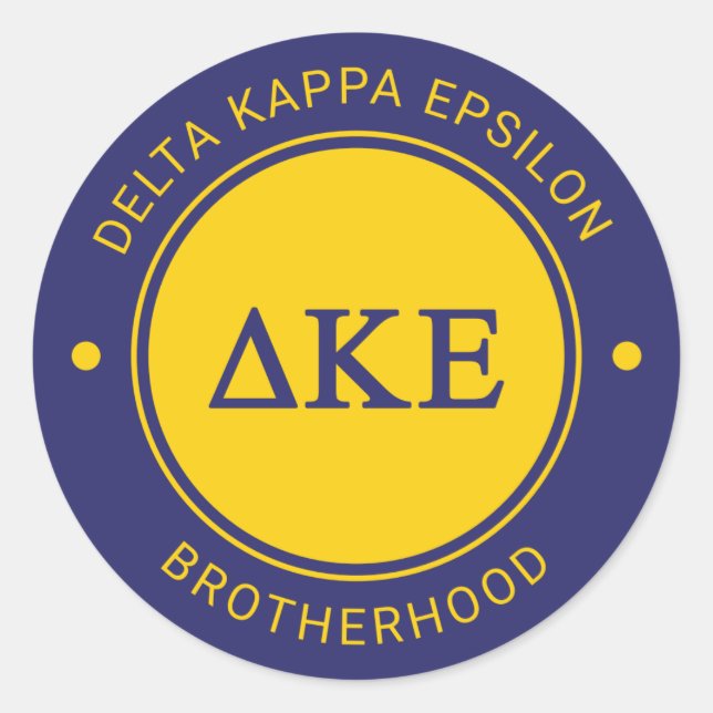 Delta Kappa Epsilon | Badge Classic Round Sticker (Front)