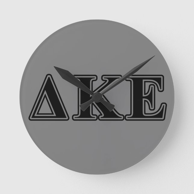 Delta Kappa Epsilon Black Letters Round Clock (Front)