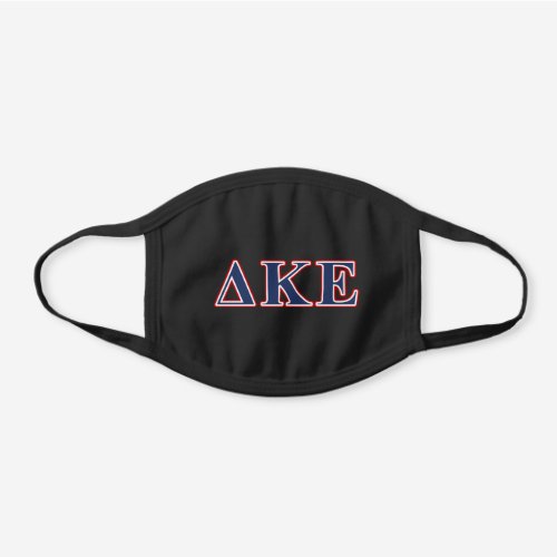 Delta Kappa Epsilon Blue and Red Letters Black Cotton Face Mask