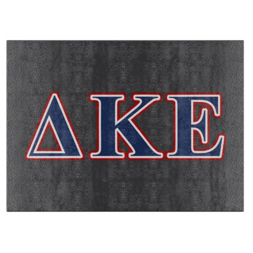 Delta Kappa Epsilon Blue and Red Letters Cutting Board