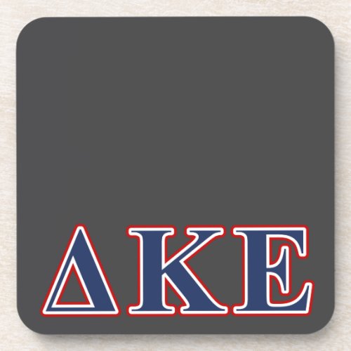 Delta Kappa Epsilon Blue and Red Letters Drink Coaster