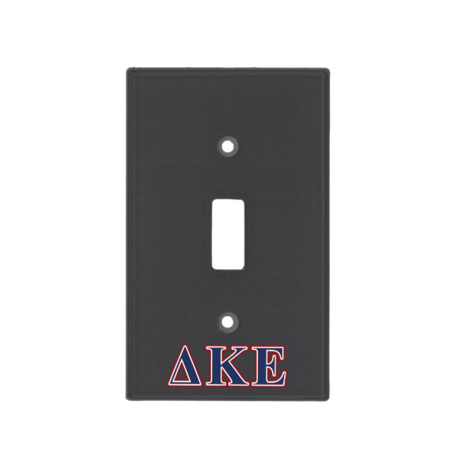 Delta Kappa Epsilon Blue and Red Letters Light Switch Cover (Front)