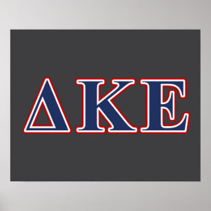 Delta Kappa Epsilon Blue and Red Letters Poster