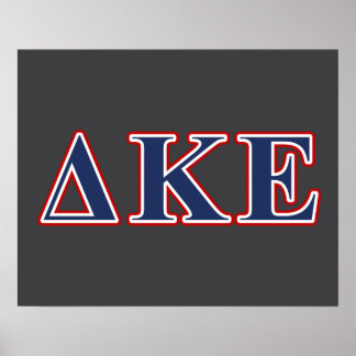 Delta Kappa Epsilon Blue and Red Letters Poster