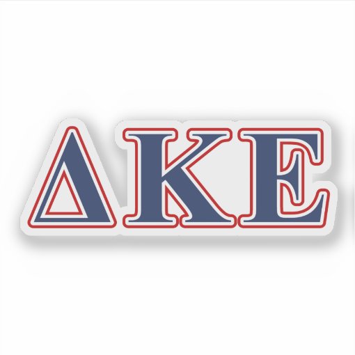 Delta Kappa Epsilon Blue and Red Letters Sticker Zazzle