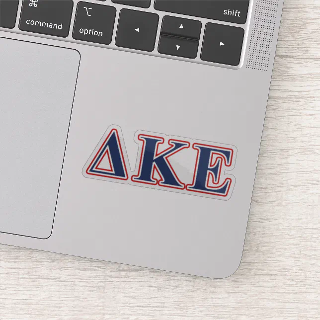Delta Kappa Epsilon Blue and Red Letters Sticker Zazzle