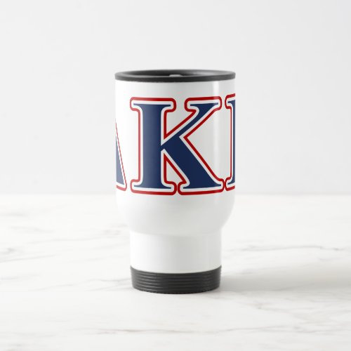 Delta Kappa Epsilon Blue and Red Letters Travel Mug