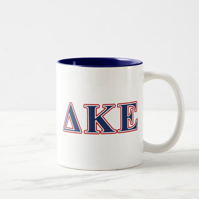 Delta Kappa Epsilon Blue and Red Letters Two-Tone Coffee Mug (Right)