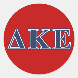 Delta Kappa Epsilon Blue Letters Classic Round Sticker